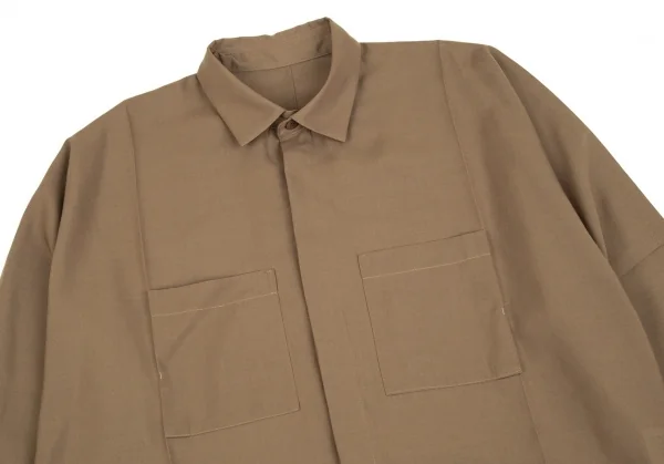 イッセイミヤケ アイム メンISSEY MIYAKE IM MEN フライフロントドルマンシャツ 茶3 K-95858_002