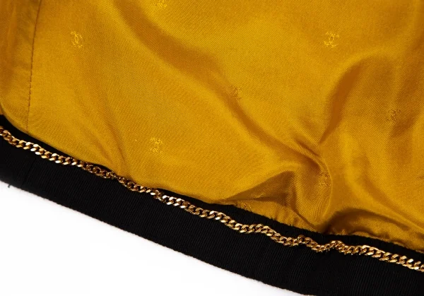 シャネルCHANEL 金ボタンノーカラートリミングツイードジャケット マスタード40 K-95884_014