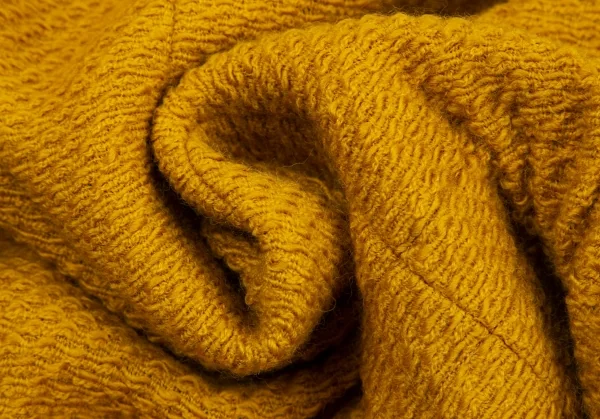 シャネルCHANEL 金ボタンノーカラートリミングツイードジャケット マスタード40 K-95884_017