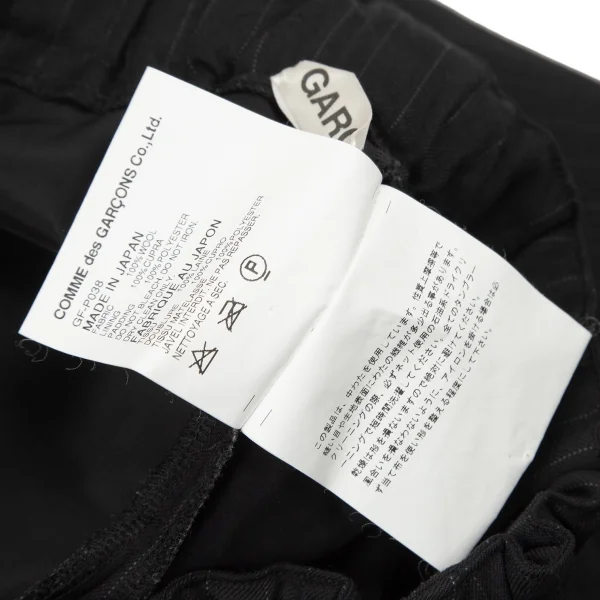 コムデギャルソンCOMME des GARCONS ウール中綿ストライプサルエルパンツ 黒XS K-95897_010