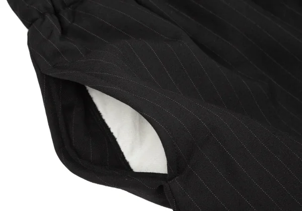 コムデギャルソンCOMME des GARCONS ウール中綿ストライプサルエルパンツ 黒XS K-95897_004