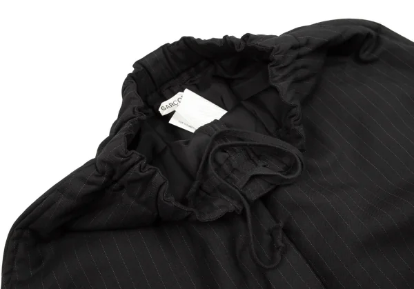 コムデギャルソンCOMME des GARCONS ウール中綿ストライプサルエルパンツ 黒XS K-95897_005