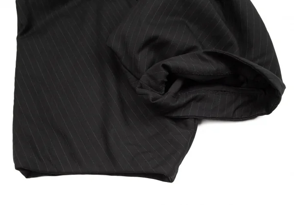 コムデギャルソンCOMME des GARCONS ウール中綿ストライプサルエルパンツ 黒XS K-95897_007