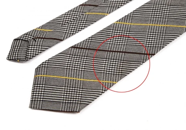 タグ付未使用品■コムデギャルソンオムドゥ　ネクタイ　チェック柄 コムデギャルソン オムドゥCOMME des GARCONS HOMME DEUX ウールシルク