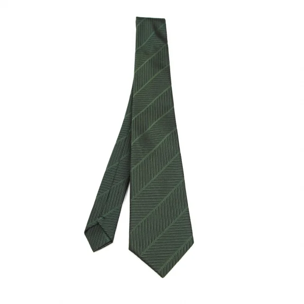 コムデギャルソン オムドゥCOMME des GARCONS HOMME DEUX シルクバイアスラインジャガードネクタイ 緑 K-95909_001