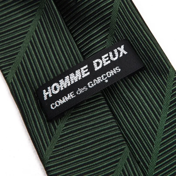コムデギャルソン オムドゥCOMME des GARCONS HOMME DEUX シルクバイアスラインジャガードネクタイ 緑 K-95909_010