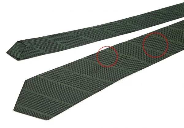 コムデギャルソン オムドゥCOMME des GARCONS HOMME DEUX シルクバイアスラインジャガードネクタイ 緑 K-95909_004
