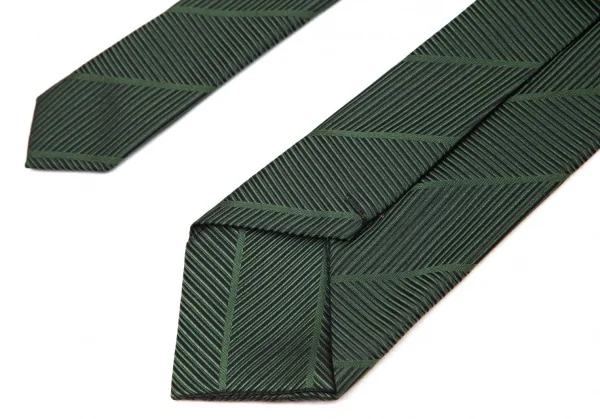 コムデギャルソン オムドゥCOMME des GARCONS HOMME DEUX シルクバイアスラインジャガードネクタイ 緑 K-95909_008
