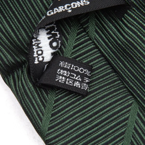 コムデギャルソン オムドゥCOMME des GARCONS HOMME DEUX シルクバイアスラインジャガードネクタイ 緑 K-95909_009