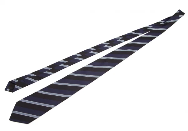 ジュンヤワタナベマン コムデギャルソンJUNYA WATANABE MAN COMME des GARCONS シルクレジメンタルストライプネクタイ 紺黒 K-95913_002