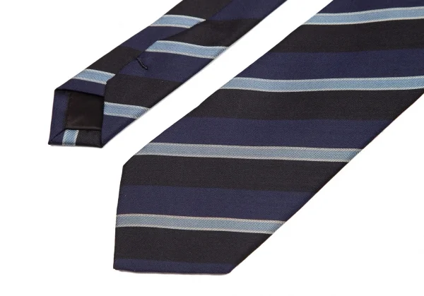 ジュンヤワタナベマン コムデギャルソンJUNYA WATANABE MAN COMME des GARCONS シルクレジメンタルストライプネクタイ 紺黒 K-95913_004