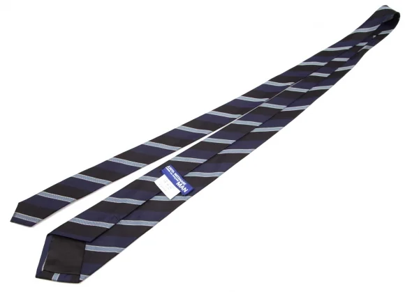 ジュンヤワタナベマン コムデギャルソンJUNYA WATANABE MAN COMME des GARCONS シルクレジメンタルストライプネクタイ 紺黒 K-95913_005