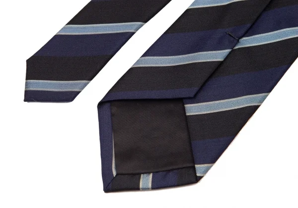 ジュンヤワタナベマン コムデギャルソンJUNYA WATANABE MAN COMME des GARCONS シルクレジメンタルストライプネクタイ 紺黒 K-95913_006