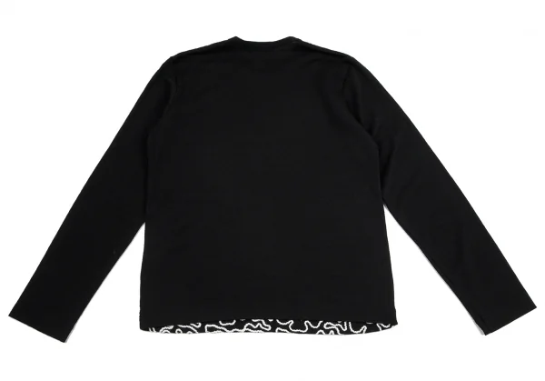 トリココムデギャルソンtricot COMME des GARCONS フロントコード刺繍ウールカットソー 黒M位 K-95921_012