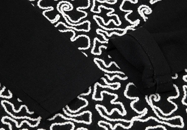 トリココムデギャルソンtricot COMME des GARCONS フロントコード刺繍ウールカットソー 黒M位 K-95921_008