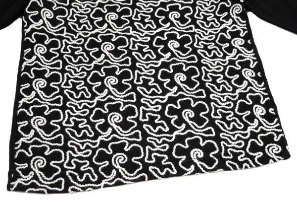 トリココムデギャルソンtricot COMME des GARCONS フロントコード刺繍ウールカットソー 黒M位 K-95921_009