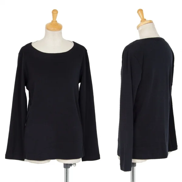 トリココムデギャルソンtricot COMME des GARCONS ウール天竺ワイドネックカットソー 紺M位 K-95925_001