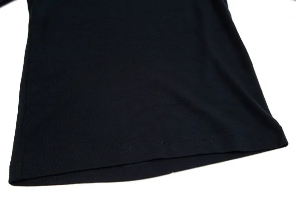 トリココムデギャルソンtricot COMME des GARCONS ウール天竺ワイドネックカットソー 紺M位 K-95925_007