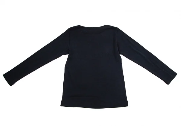 トリココムデギャルソンtricot COMME des GARCONS ウール天竺ワイドネックカットソー 紺M位 K-95925_009