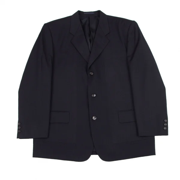 コムデギャルソン オムCOMME des GARCONS HOMME ウールギャバジグザグジャガード切替セットアップスーツ 紺M K-95958_002