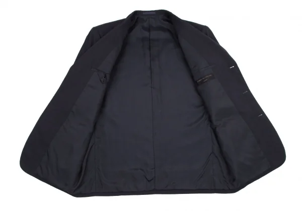 コムデギャルソン オムCOMME des GARCONS HOMME ウールギャバジグザグジャガード切替セットアップスーツ 紺M K-95958_007