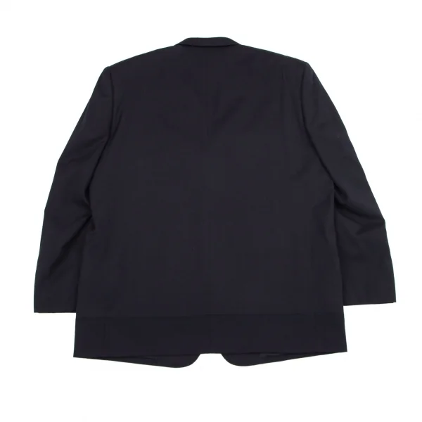 コムデギャルソン オムCOMME des GARCONS HOMME ウールギャバジグザグジャガード切替セットアップスーツ 紺M K-95958_008