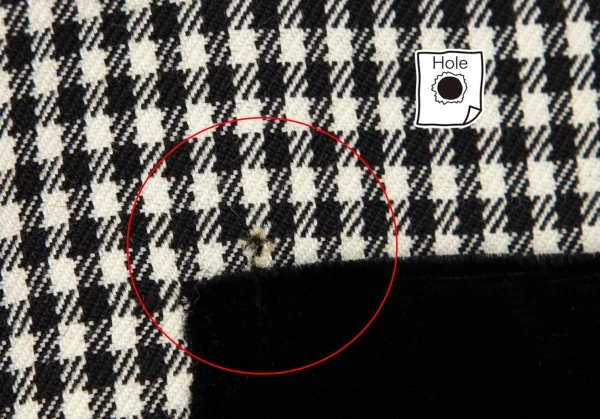 ローブドシャンブル コムデギャルソンrobe de chambre COMME des GARCONS ベロアポケットギンガムチェックノースリーブシャツ 白黒M位 K-95982_004