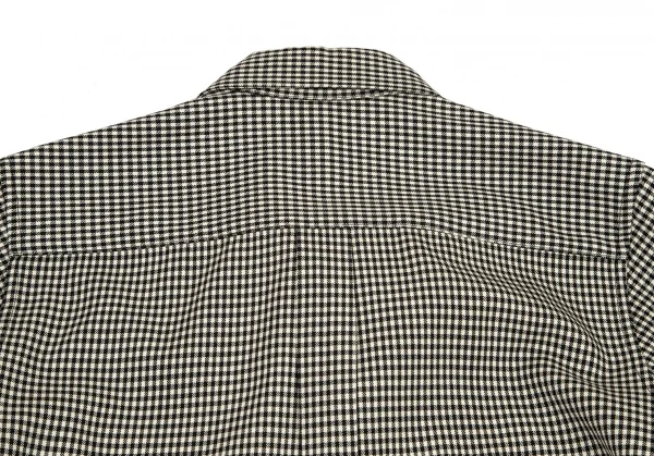ローブドシャンブル コムデギャルソンrobe de chambre COMME des GARCONS ベロアポケットギンガムチェックシャツ 白黒M位 K-95983_011
