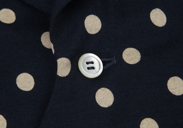 ローブドシャンブル コムデギャルソンrobe de chambre COMME des GARCONS ウール天竺フロント波カットドット抜染ジャケット ネイビーM位 K-95987_004