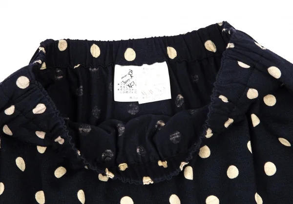 ローブドシャンブル コムデギャルソンrobe de chambre COMME des GARCONS ウール天竺ドット抜染スカート ネイビーM位 K-95988_004