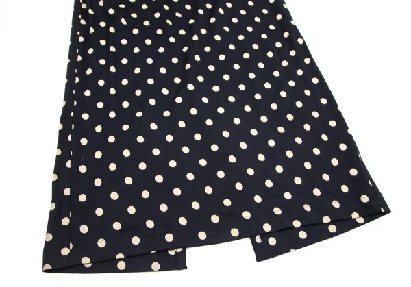 ローブドシャンブル コムデギャルソンrobe de chambre COMME des GARCONS ウール天竺ドット抜染スカート ネイビーM位 K-95988_006