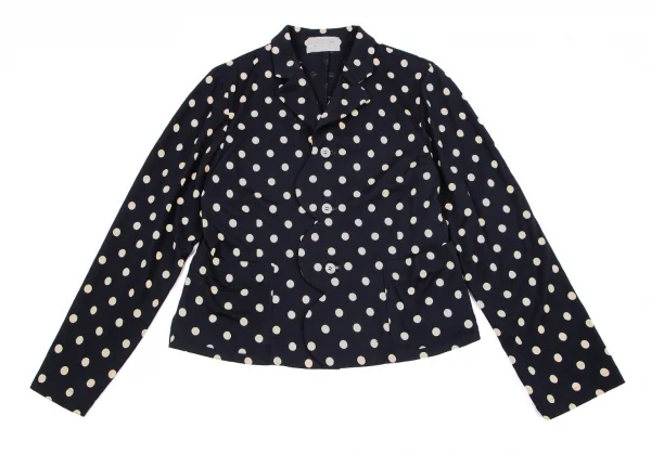 ローブドシャンブル コムデギャルソンrobe de chambre COMME des GARCONS ウール天竺ドット抜染セットアップスーツ ネイビーM位 K-95989_003