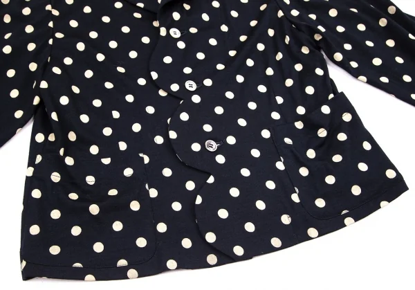 ローブドシャンブル コムデギャルソンrobe de chambre COMME des GARCONS ウール天竺ドット抜染セットアップスーツ ネイビーM位 K-95989_007
