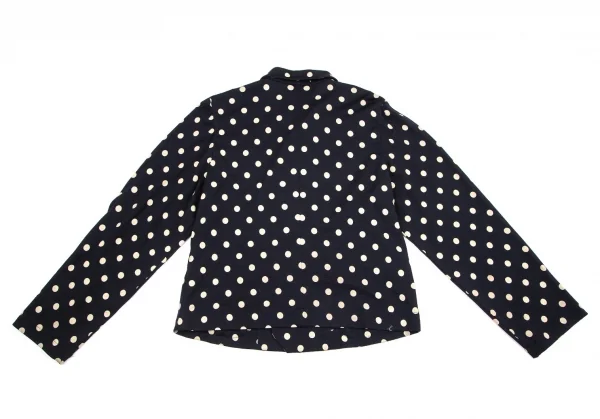 ローブドシャンブル コムデギャルソンrobe de chambre COMME des GARCONS ウール天竺ドット抜染セットアップスーツ ネイビーM位 K-95989_009