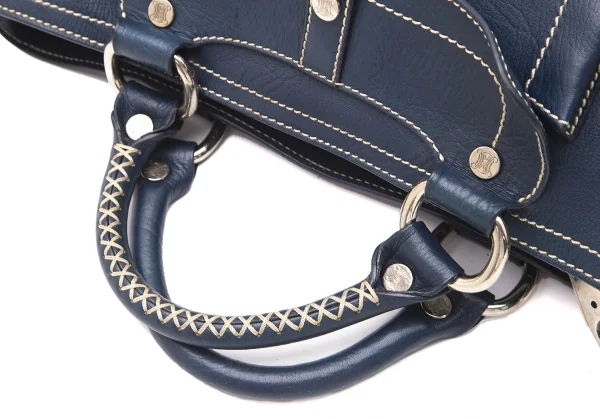 セリーヌCELINE CUS0/37 レザーブギーバッグ 青 K-96000_012