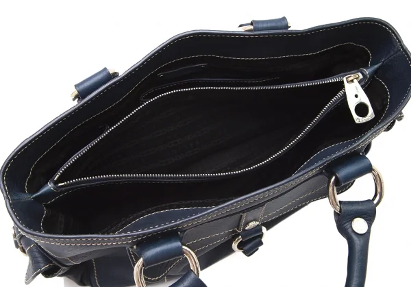 セリーヌCELINE CUS0/37 レザーブギーバッグ 青 K-96000_016