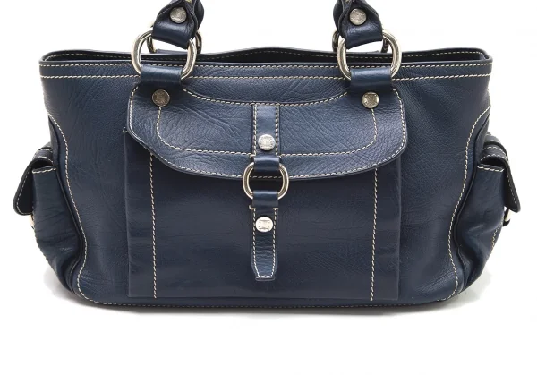 セリーヌCELINE CUS0/37 レザーブギーバッグ 青 K-96000_002
