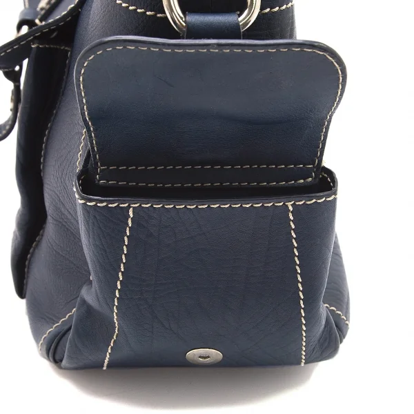 セリーヌCELINE CUS0/37 レザーブギーバッグ 青 K-96000_006