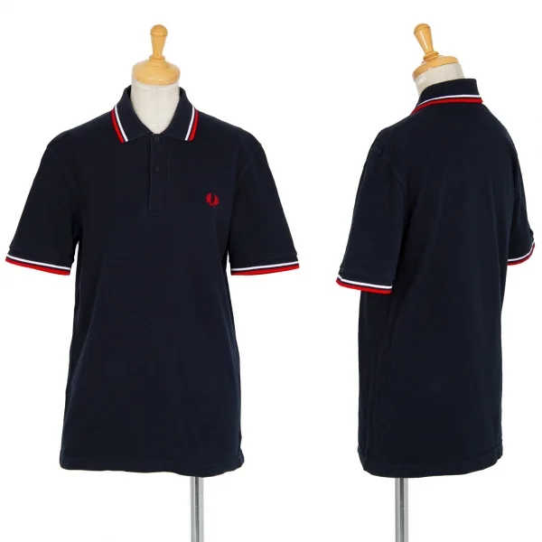 フレッドペリーFREDPERRY ポイント刺繍鹿の子ポロシャツ 紺36 K-96003_001