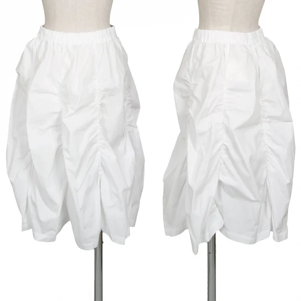 COMME des GARCONS Cotton Shirring Skirt White XS K-96010_001