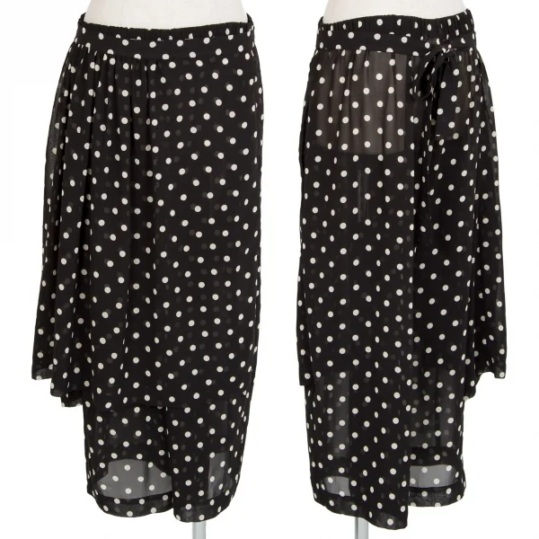 コムデギャルソンCOMME des GARCONS スカート付きシースルードットワイドパンツ