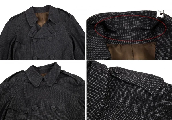 ジャンポールゴルチエ クラシックJean Paul GAULTIER CLASSIQUE 混紡ドビートレンチジャケット グレー黒40 K-96036_003