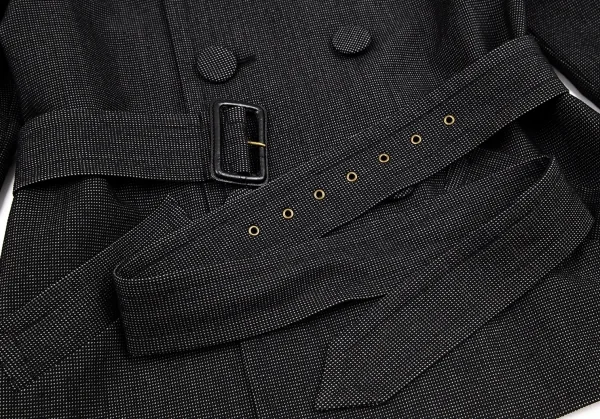 ジャンポールゴルチエ クラシックJean Paul GAULTIER CLASSIQUE 混紡ドビートレンチジャケット グレー黒40 K-96036_009