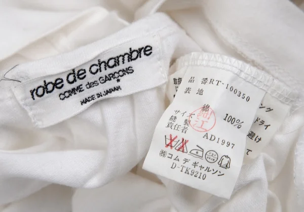 ローブドシャンブル コムデギャルソンrobe de chambre COMME des GARCONS テーピング装飾カットソー 白M位 K-96072_014