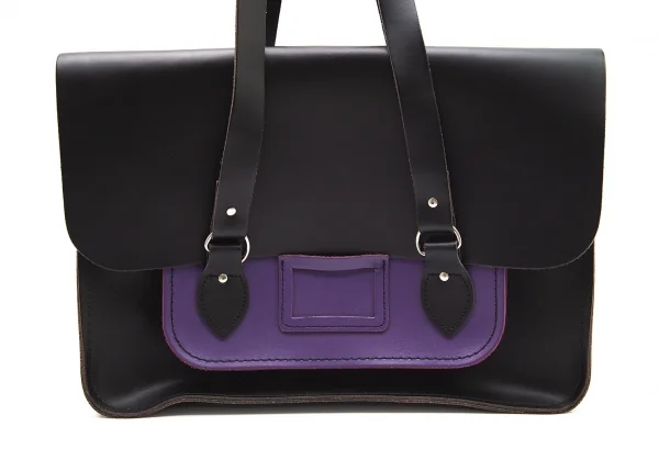 コムコム コムデギャルソン×ケンブリッジサッチェルCOMME des GARCONS×The Cambridge Satchel Company レザーフラップトートバッグ 黒紫 K-96077_002