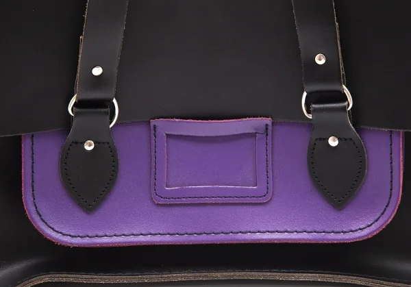 コムコム コムデギャルソン×ケンブリッジサッチェルCOMME des GARCONS×The Cambridge Satchel Company レザーフラップトートバッグ 黒紫 K-96077_003