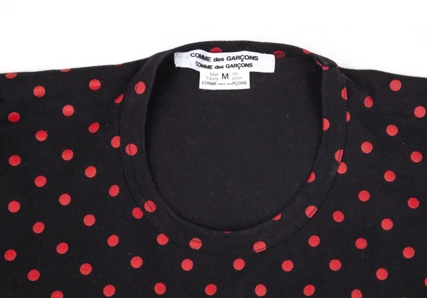 コムコム コムデギャルソンCOMME des GARCONSドットプリントTシャツ 黒M K-96107_002