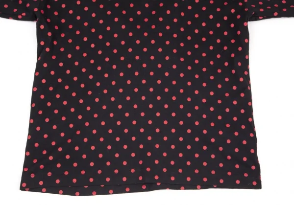 コムコム コムデギャルソンCOMME des GARCONSドットプリントTシャツ 黒M K-96107_004