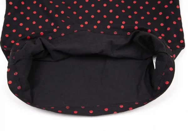 コムコム コムデギャルソンCOMME des GARCONSドットプリントTシャツ 黒M K-96107_005
