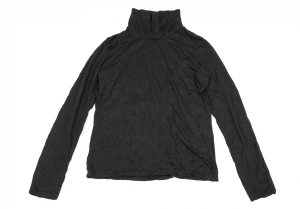 イッセイミヤケ ミーISSEY MIYAKE me ポリシワ加工ハイネックカットソー 黒M位 K-96124_002